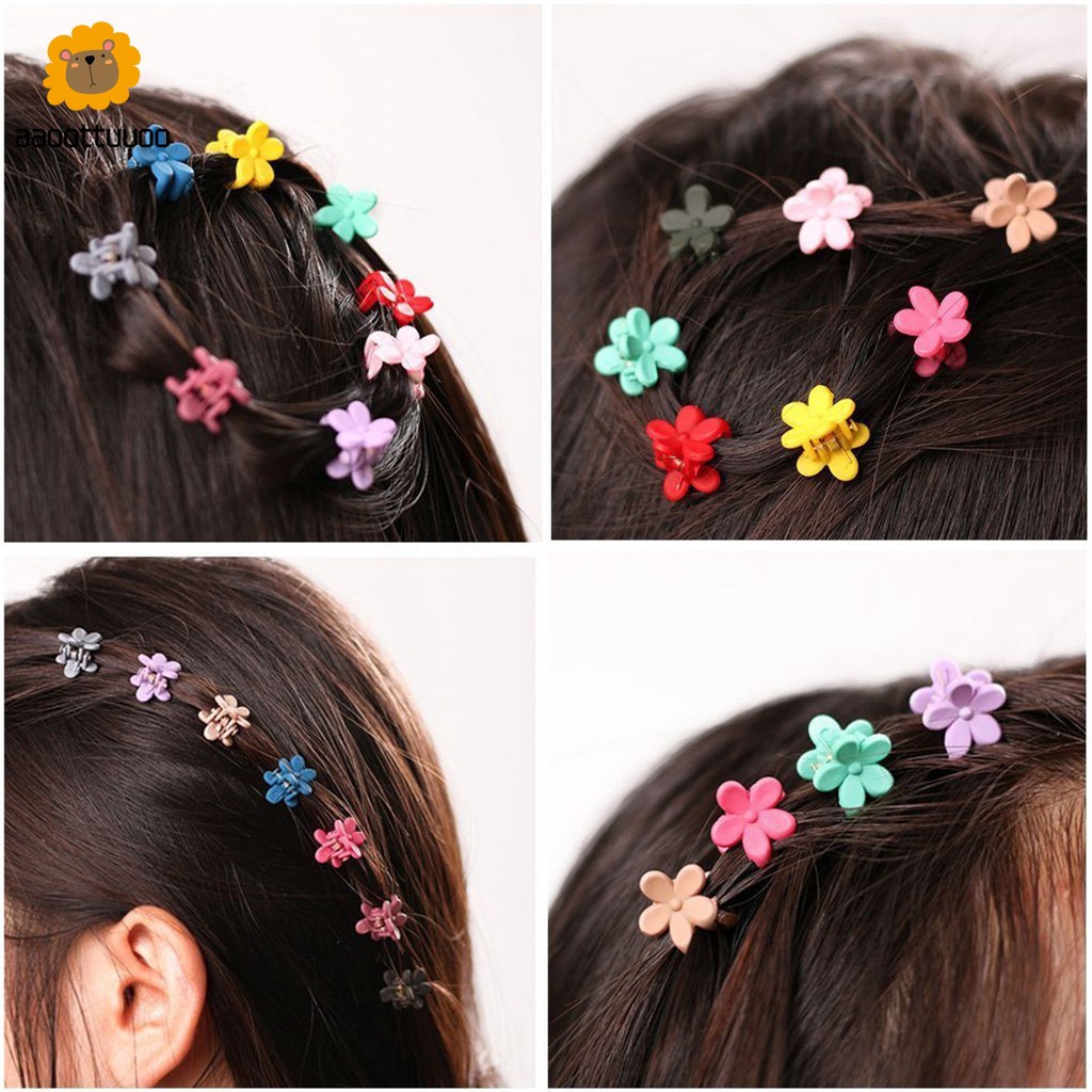 Set 30 kẹp tóc nhựa thiết kế hình hoa đáng yêu