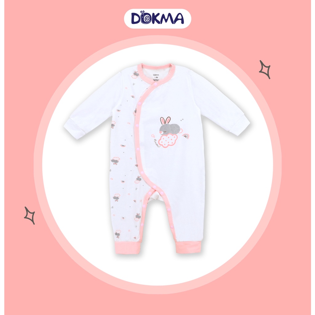 DB855 Bộ body liền thân cài vai dài tay DOKMA (3-12M)