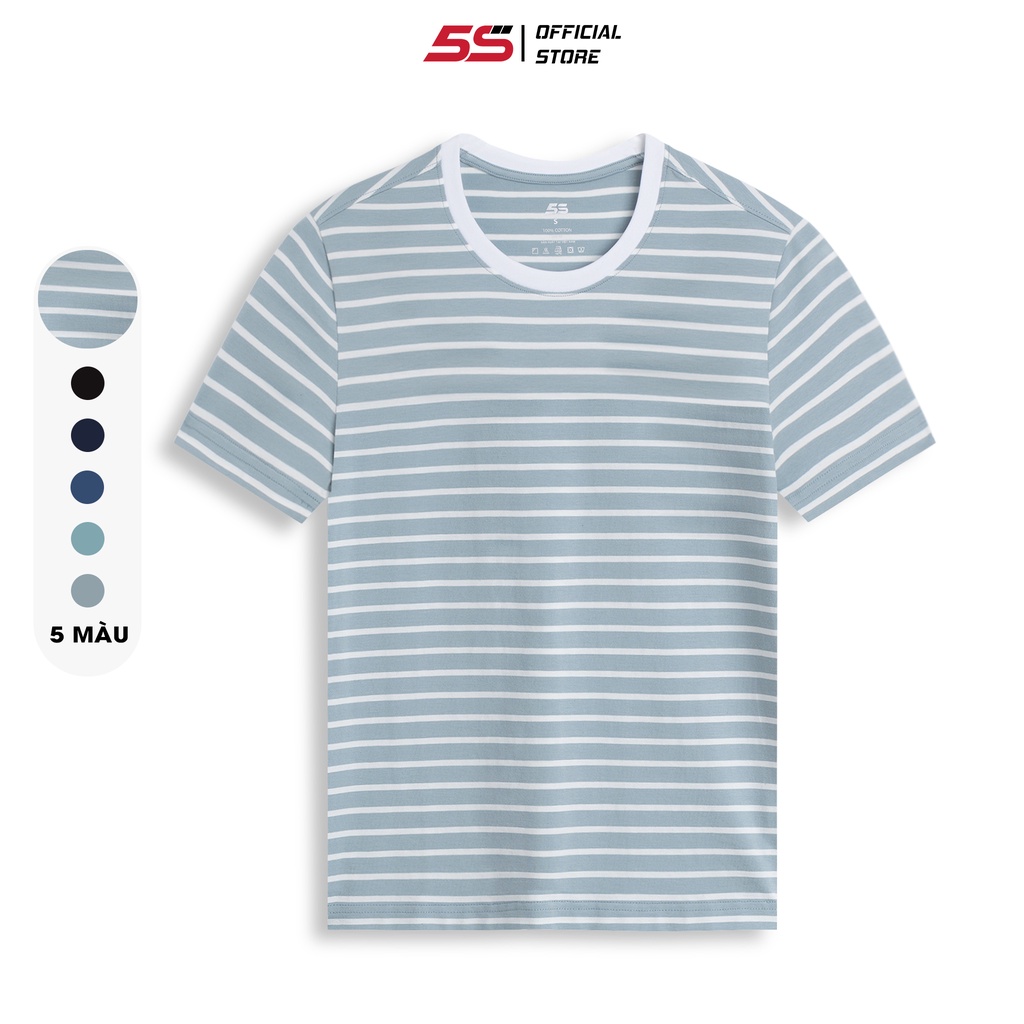Áo Thun Nam Thiết Kế 5S (6 Màu) Cổ Tròn, Tay Ngắn, Chất Cotton Cao Cấp, Co Giãn, Thấm Hút, Thoáng Khí (TSO22072)