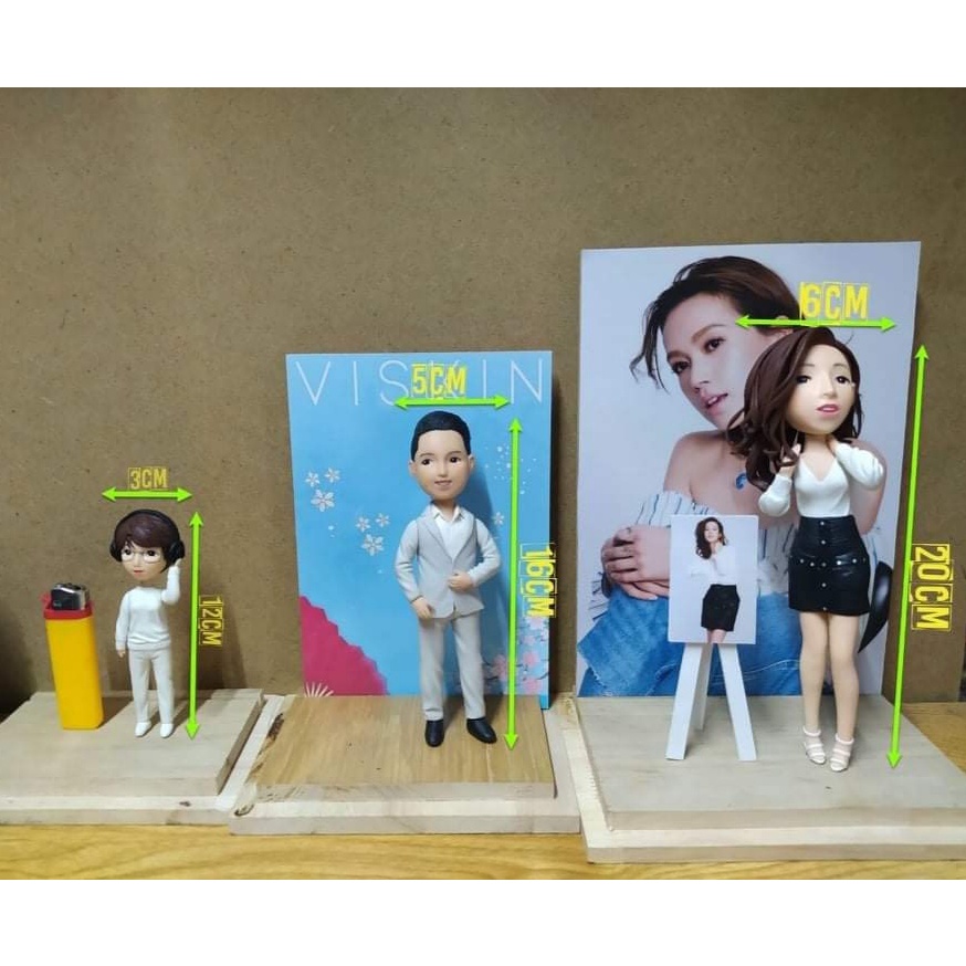 Tượng cặp đôi chibi tình yêu đất sét nhật quà cưới handmade theo yêu cầu