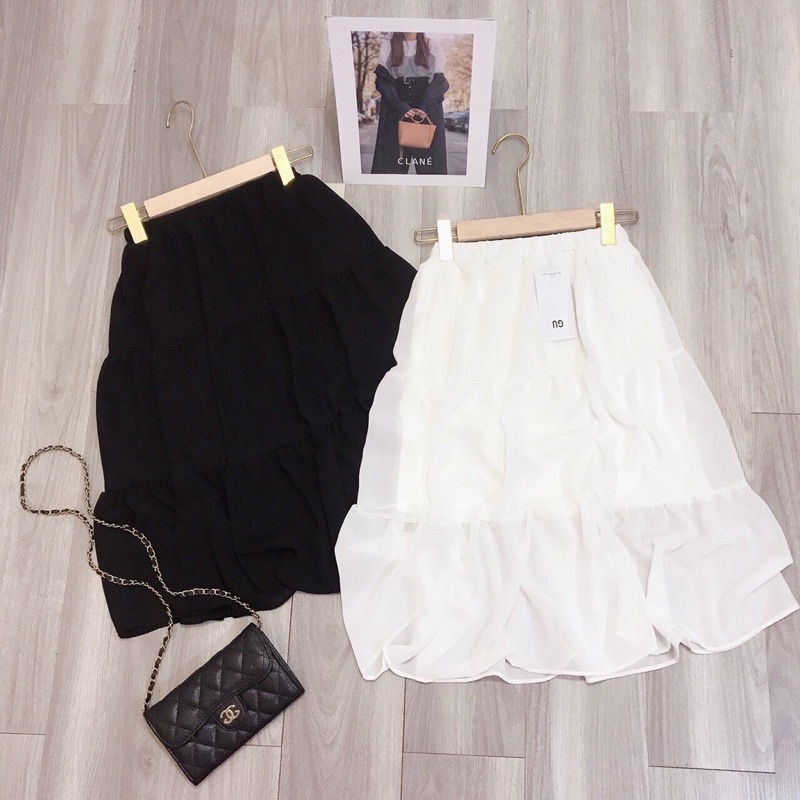 Chân váy 3 tầng Ullzang dài qua gối siêu hot - SL05