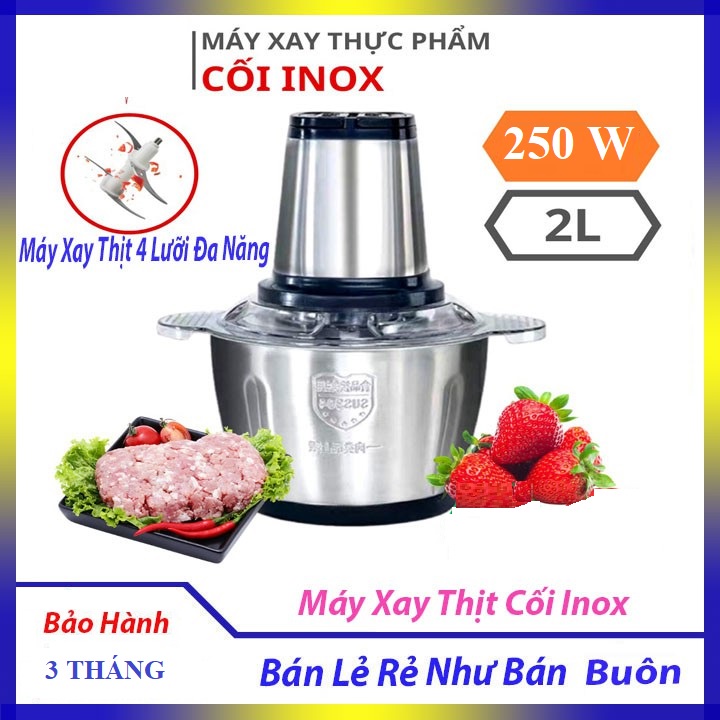 MÁY XAY THỊT ĐA NĂNG FOOD PROCESSOR HDA CỐI INOX 2L