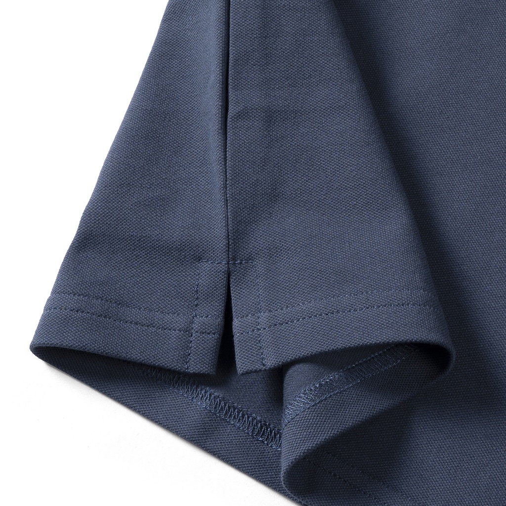 Áo Polo nam LEEVUS tông xanh phối sọc vải CVC cá sấu co giãn APL95