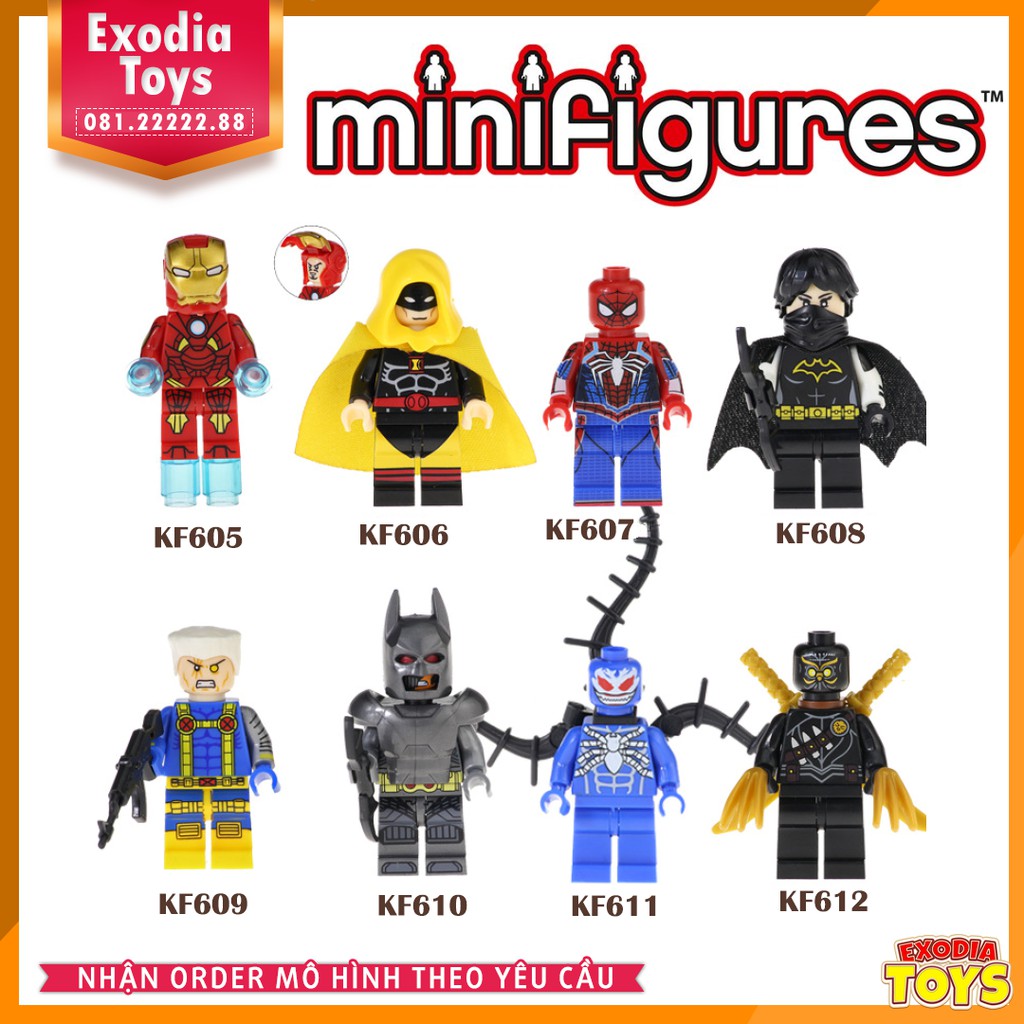 Xếp hình Minifigure Nhân vật siêu anh hùng vũ trụ Marve và DC Domics - Đồ chơi lắp ghép sáng tạo - KOPF KF6051