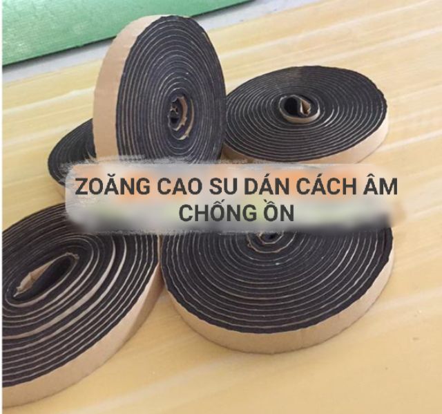 2 CUỘN ZOĂNG CAO SU DÁN CÁCH ÂM CHỐNG ỒN . RỘNG 5CM DÀY 5MM .DÀI 8m14