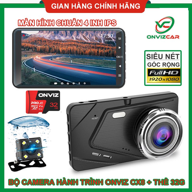 [CHÍNH HÃNG] Camera hành trình Onvizcam CX8 ghi hình trước + sau màn hình 4 inh IPS siêu nét | WebRaoVat - webraovat.net.vn