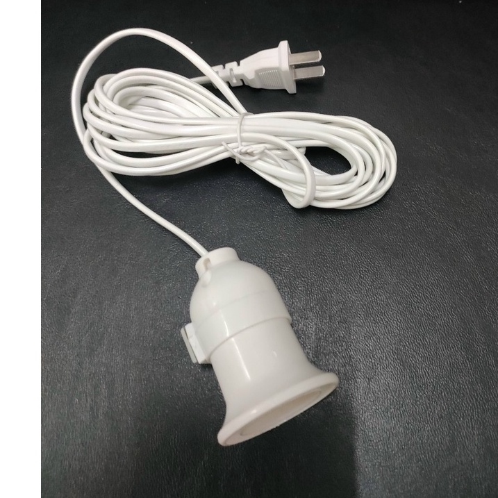 Đui đèn liền dây E27 có công tắc dài 4m màu trắng chống vỡ