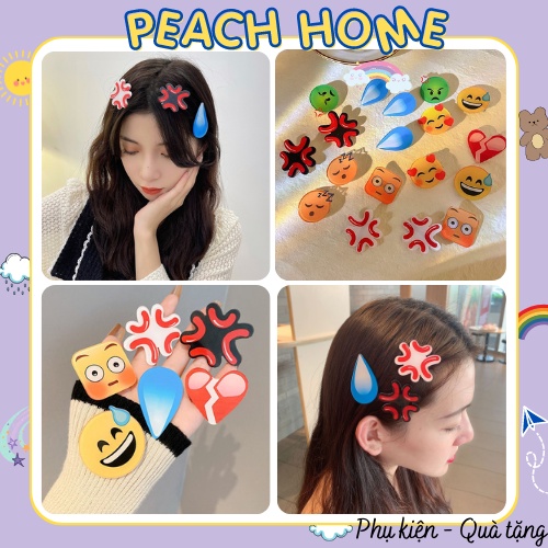 Kẹp Tóc Mái Cảm Xúc Emoji Ngộ Nghĩnh Kẹp Tài Liệu Hình Lát Khoai Tây Cute Cặp Giấy Cho Học Sinh