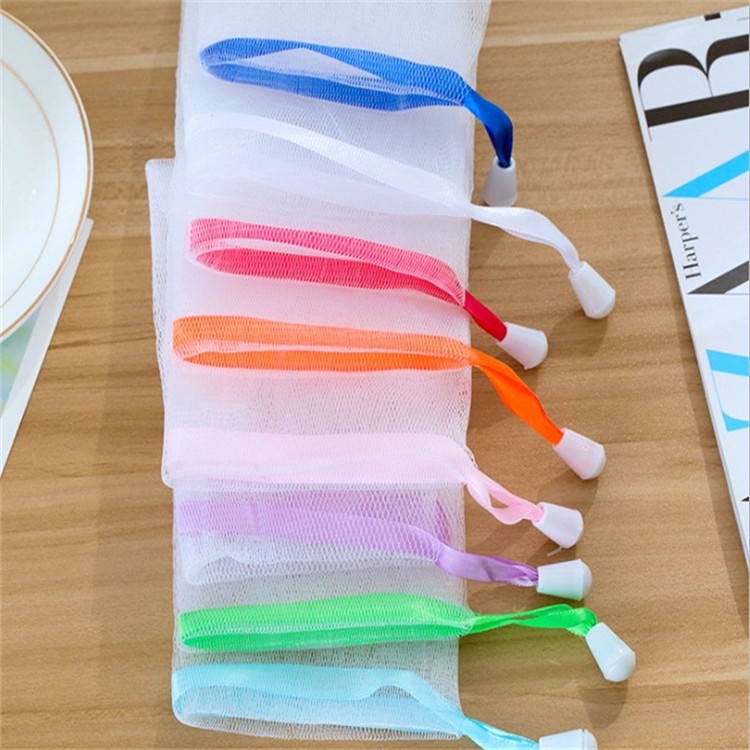 Túi lưới bong bóng được sử dụng để làm sạch bọt tắm, bọt cạo râu, rửa nhiệt vòi hoa sen.