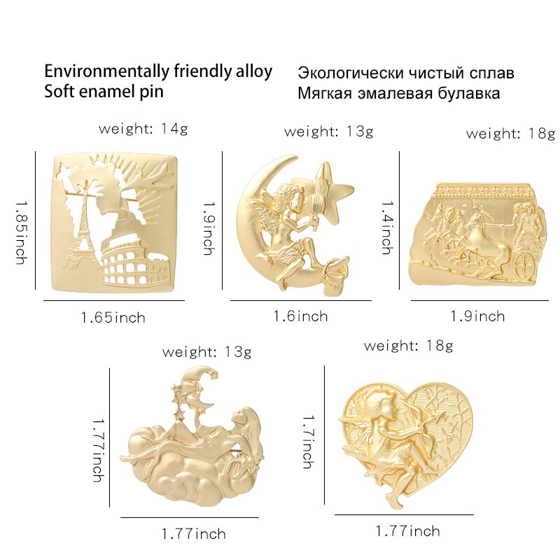 Ghim cài áo hình xe ngựa cổ điển 5 kiểu dáng thời trang