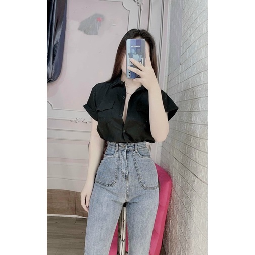 ÁO SƠ MI TAY NGẮN HAI TÚI CÓ SIZE FORM ĐẸP Chizi Shop