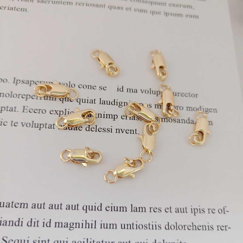 Móc Khóa Đuôi Cá Màu Vàng Đồng 14K 10mm Chuyên Dụng Làm Đồ Trang Sức diy