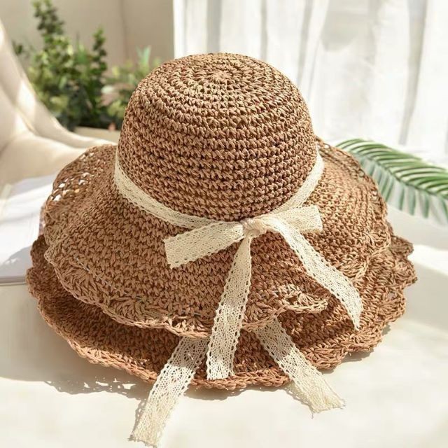 Nón Cói Nơ Ren Đi Biển Phong Cách Hàn Quốc