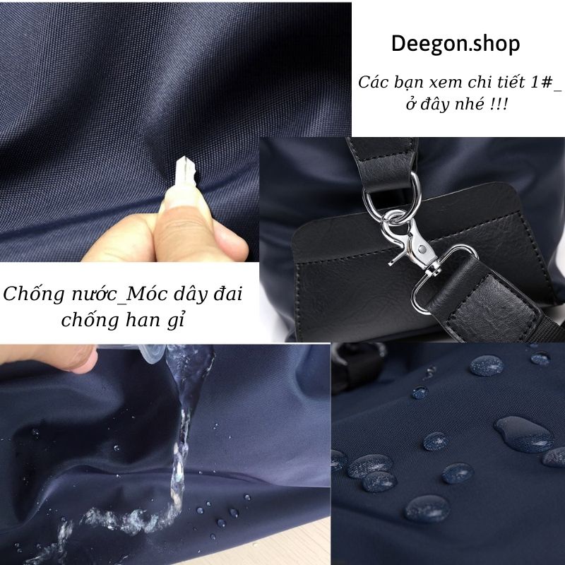 Túi Xách Tay Du Lịch Đẹp,Túi Đeo Chéo Du Lịch Nam Nữ Có 5 Nút Đế Dưới Bảo Vệ Đáy Siêu Chống Nước Mã CC1