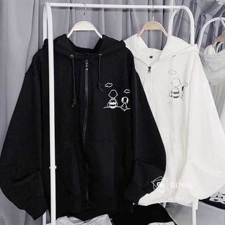 Áo khoác nỉ Hoodie Dây Kéo CẬU BÉ CÚN Ulzzang form rộng Unisex bông 2 lớp Guvia