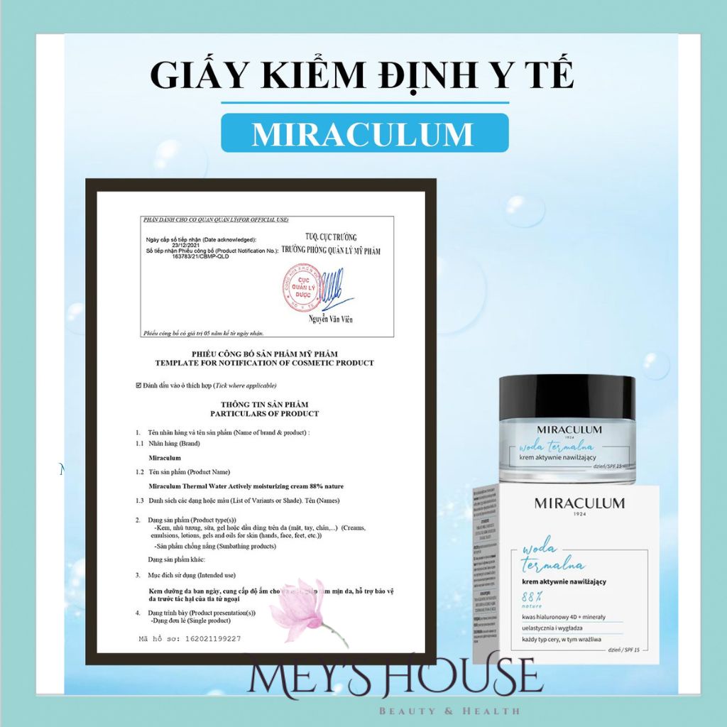 Kem Dưỡng Da Ban Ngày Miraculum Thermal Water Active Cấp Ẩm Chống Nắng 50ml