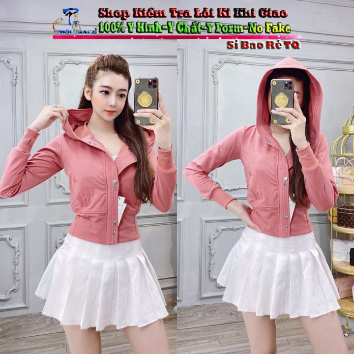 Áo Khoác Nữ Thun Coton Form Lửng Có Nón/Mũ Cao Cấp Mẫu Hót 2020- Hàng Có Sẵn | BigBuy360 - bigbuy360.vn