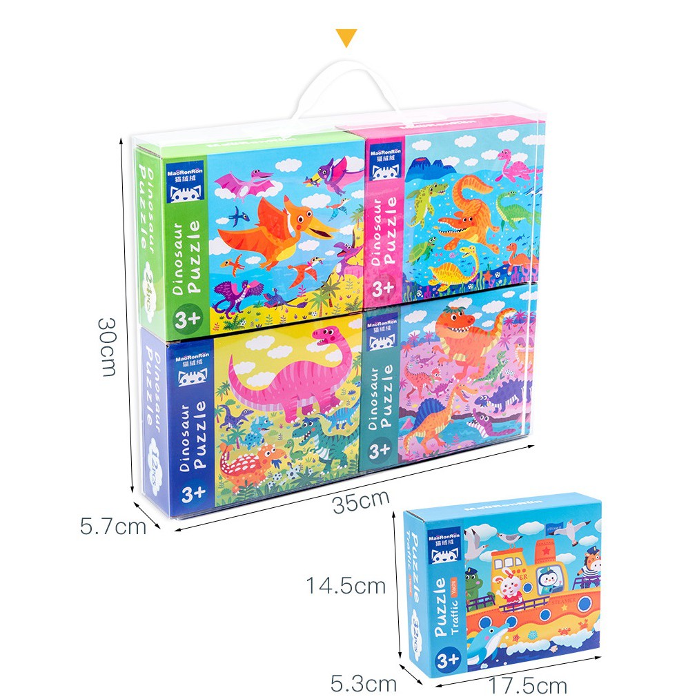 Set 4 Hộp Ghép Hình 4 Cấp Độ 12-16-24 -32 Miếng