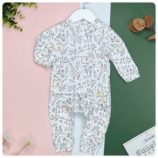Bộ cotton thu đông sơ sinh cho bé 4-14kg