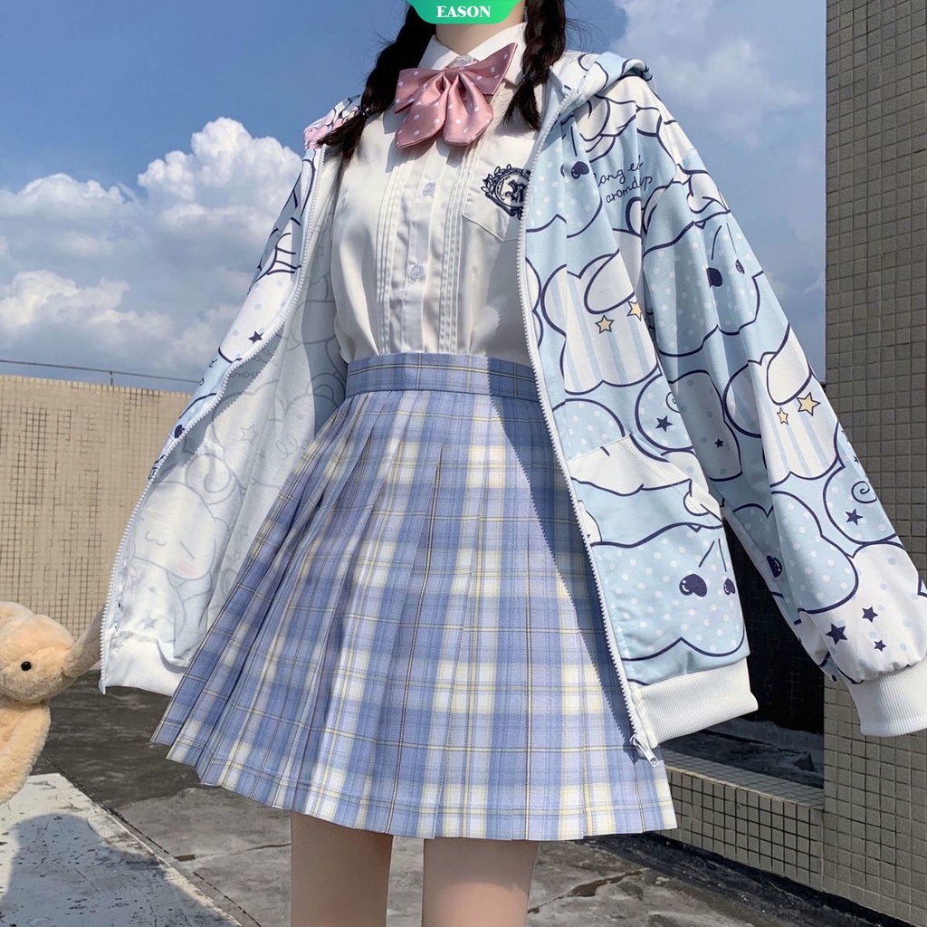 Áo Khoác Cardigan Dáng Rộng In Hoạt Hình Sanrio Cinnamoroll Kiểu Nhật Hàn Thời Trang Thu Đông 2020 Cho Nữ