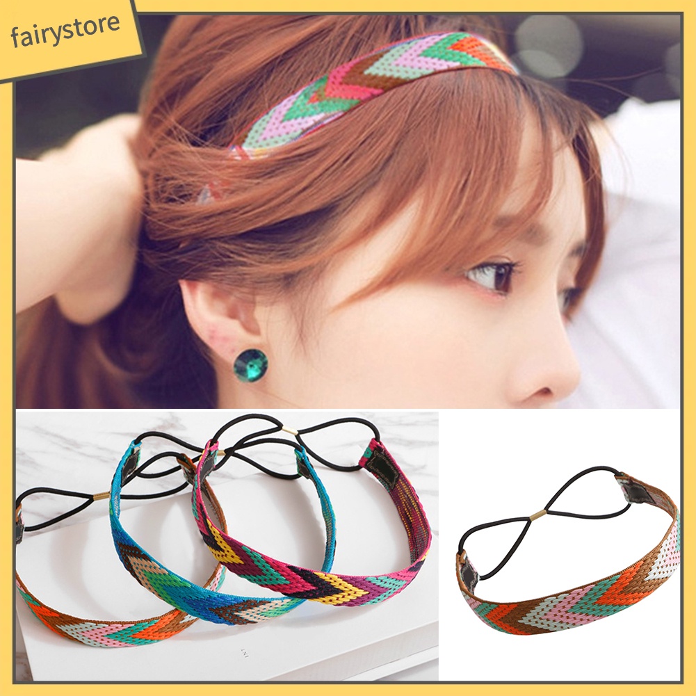 Băng Đô Bện Dây Co Giãn Phong Cách Boho Cho Nữ