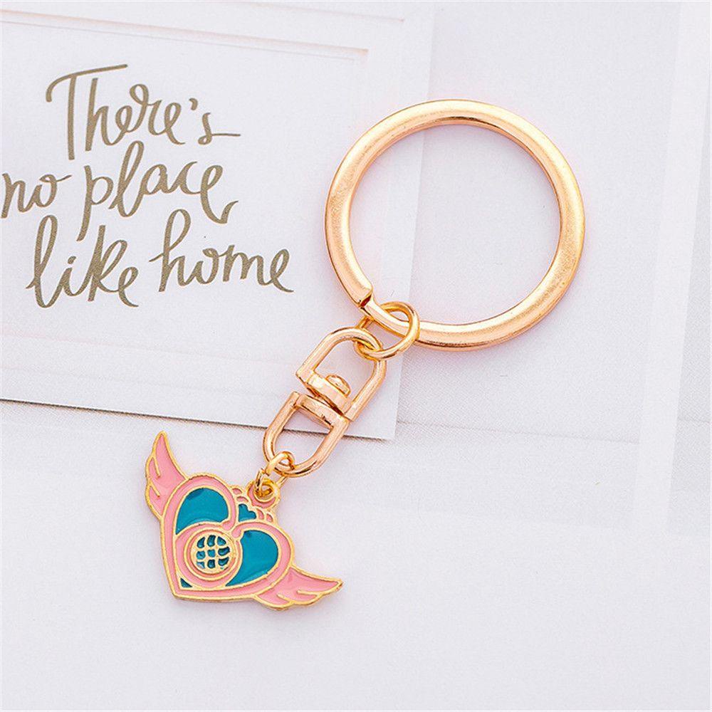 Móc Khóa Kim Loại Hình Trái Tim Màu Cầu Vồng