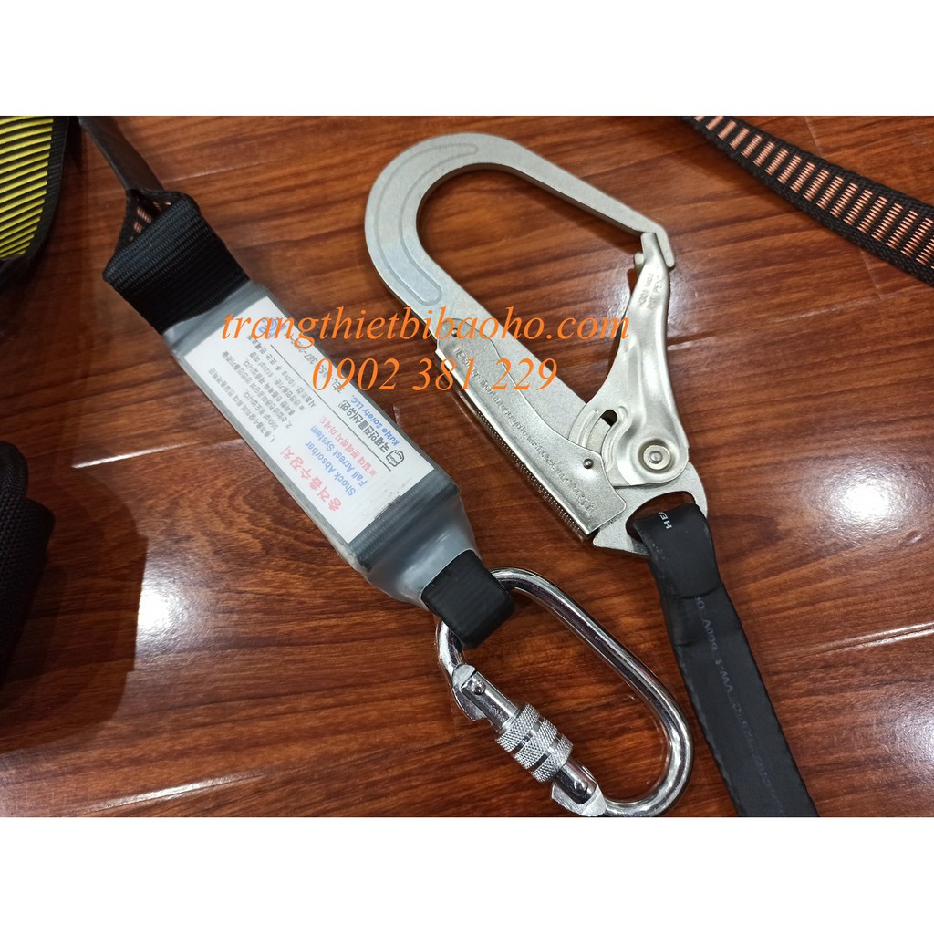 Dây an toàn bán thân Kukje Hàn Quốc1 móc thép mạ Niken CHỐNG SỐC - DBT-HQKJ-1MT(B)