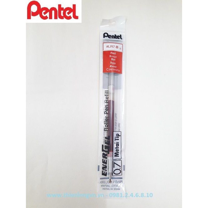 Ruột bút nước energel Pentel LR7 màu đỏ 0.7mm