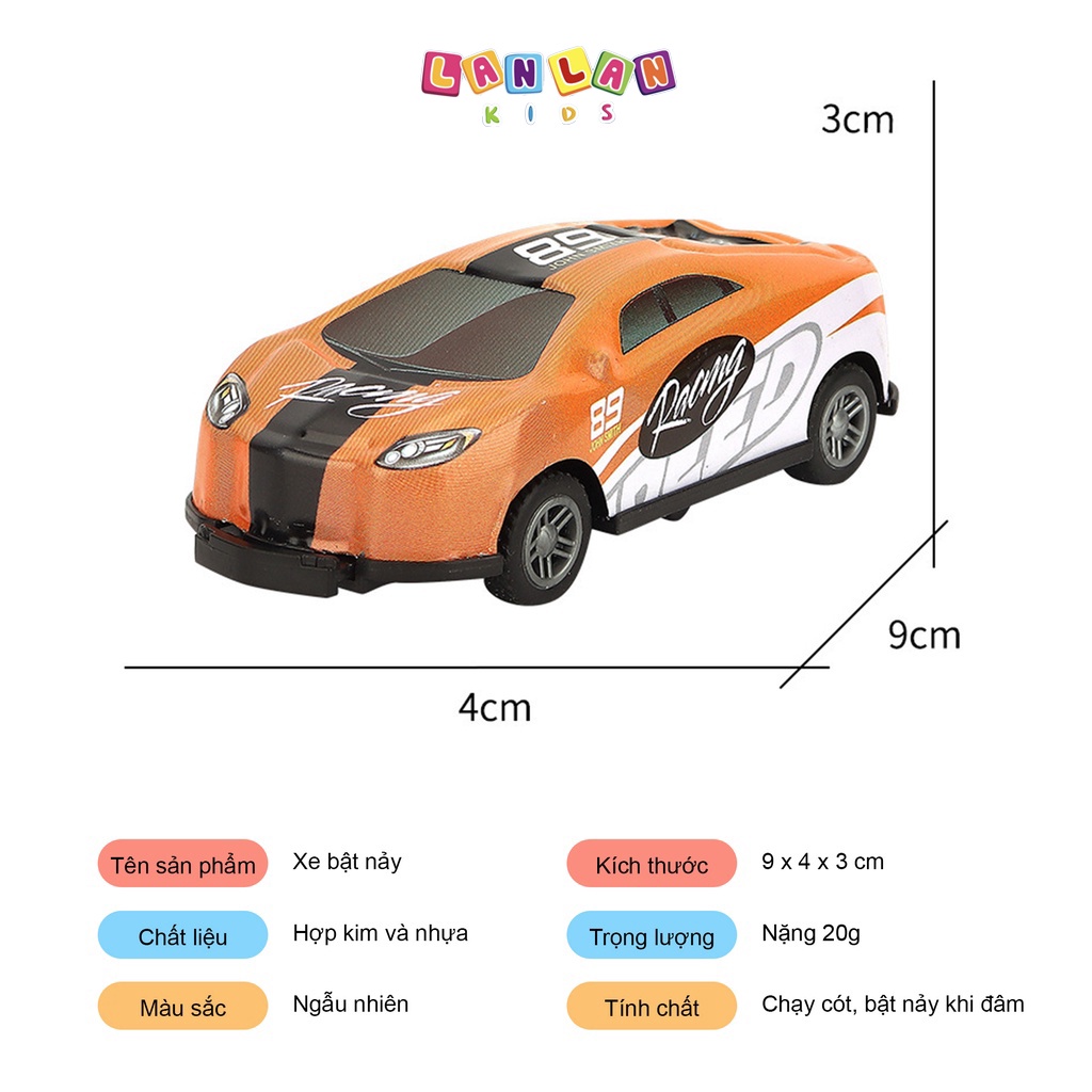 Ô tô đồ chơi bật nhảy LANLAN KIDS xe hợp kim nhào lộn 360 độ khi đụng vật cản