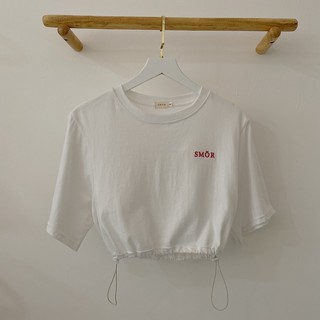 [Ảnh thật tự chụp] Áo croptop rút dây thun Smor