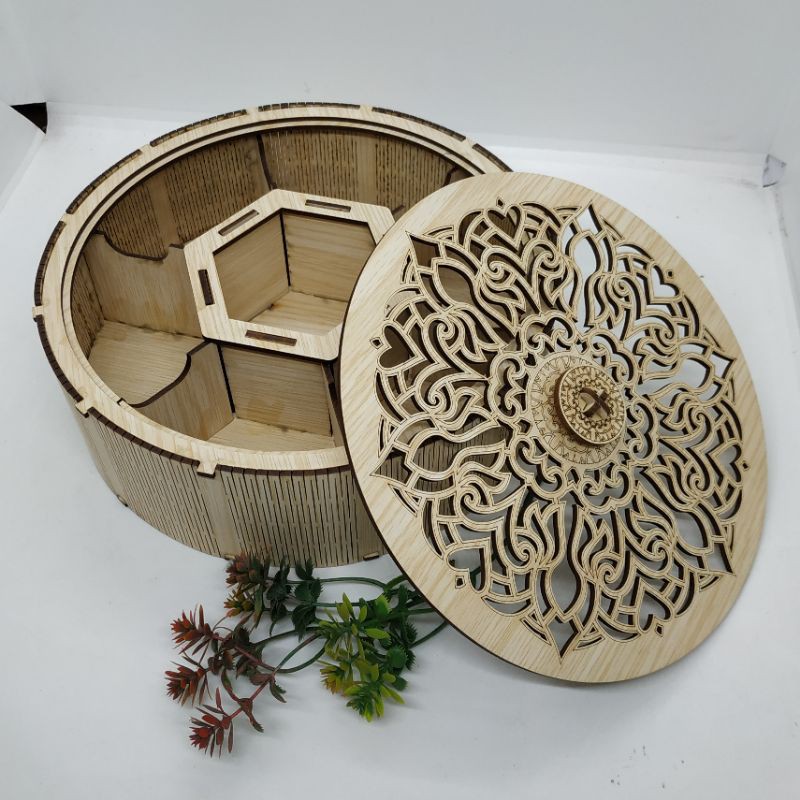 Hộp Gỗ Tròn 7 Ngăn