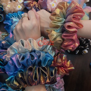 Cột Scrunchies hologram loang màu