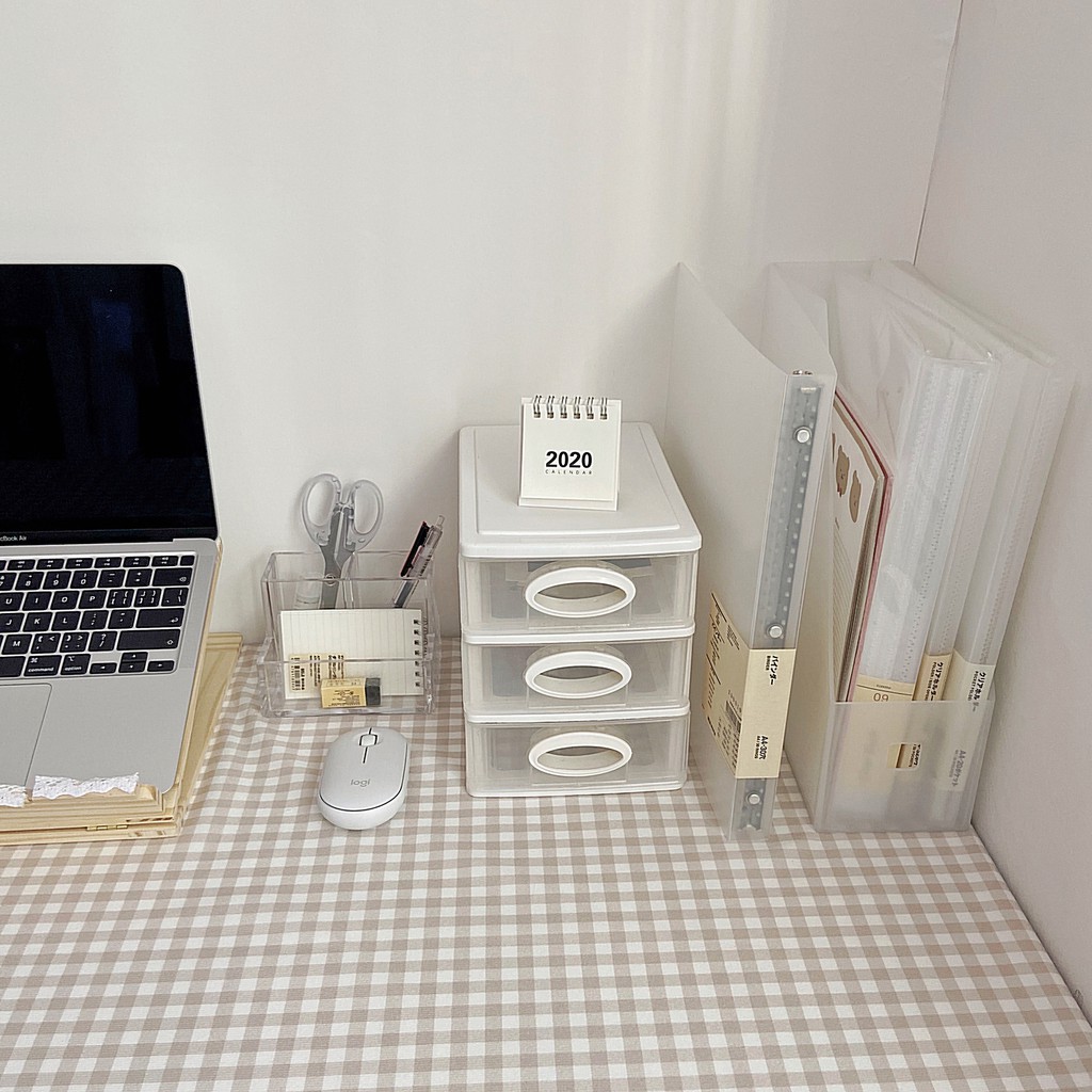 Khăn trải bàn họa tiết sọc ca rô Caro  màu xanh dương