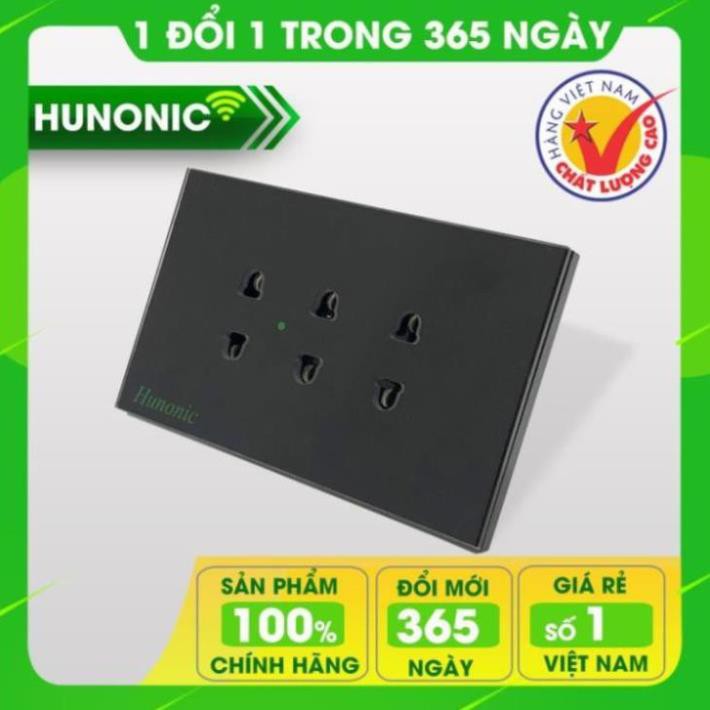 Ổ Cắm Mặt Kính Cường Lực Cao Cấp Hunonic Màu Đen│Ổ Cắm Âm Tường Chữ Nhật Sang Trọng. Thiết Bị Gia Dụng Tinh Tế 2020