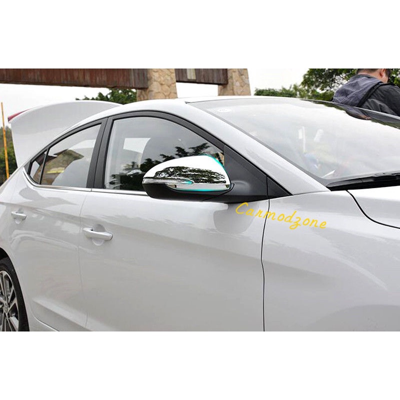 Bộ 2 ốp gáo gương xe Elantra 2016 đến 2023 Mạ Crom/Carbon Cao Cấp chống xước cho xe