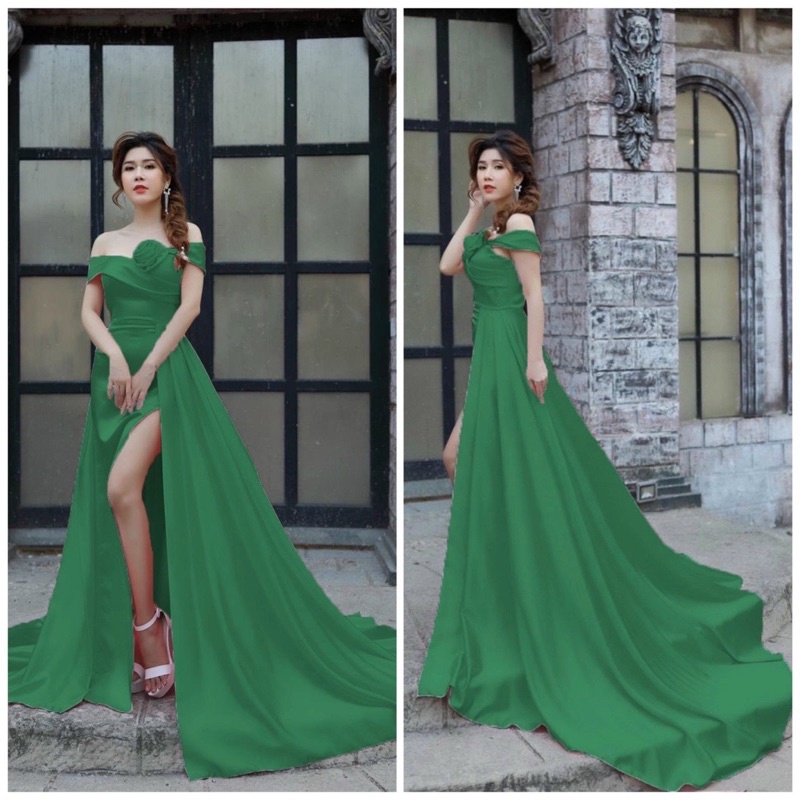 MS1252Y ĐẦM DẠ HỘI PHỐI TÙNG NGOÀI ĐÍNH HOA  (đầm , hoa đính ngực )