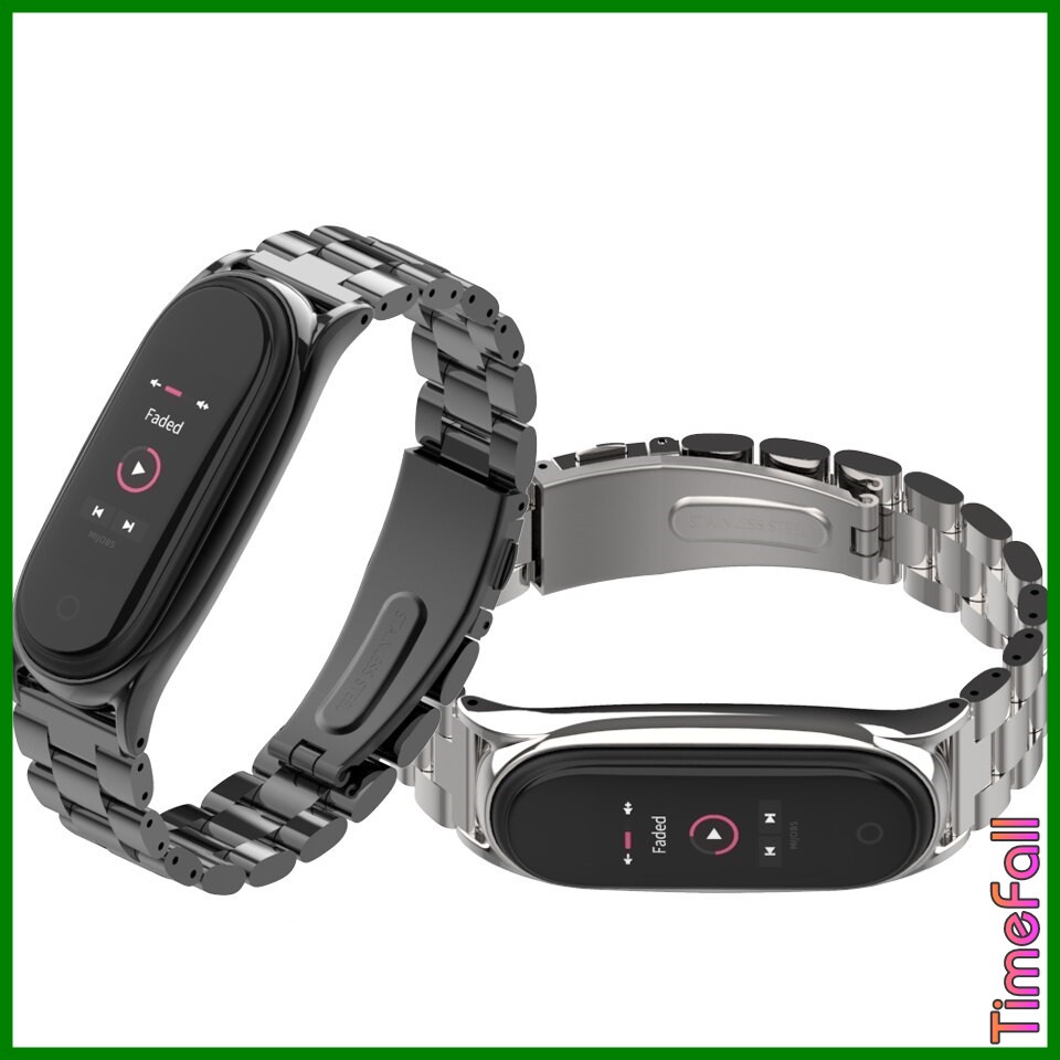 Dây đeo kim loại mắt to PLUS miband 4, MIBAND 3 chính hãng MIJOBS, dây đeo thay thế mi band 4,3 viền cong PLUS (MIJOBS)