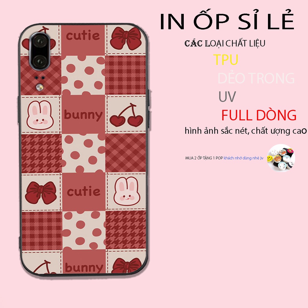 Ốp lưng điện thoại huawei p20 / p20 lite ô vuông , đen ,trắng , đỏ , trerry