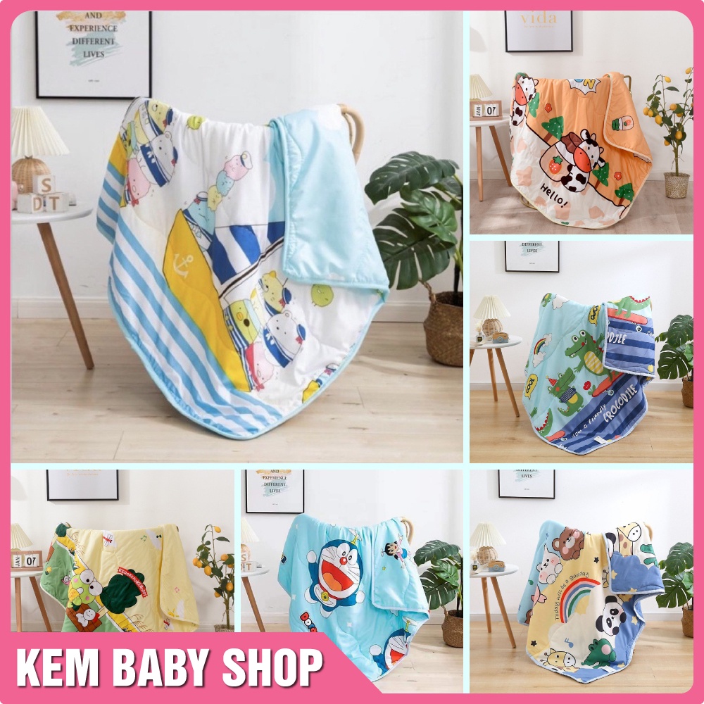 Chăn đắp cho bé hè thu 2 mặt - Mền ngủ cho bé vải cotton mềm mịn thoáng mát - Chăn mền cho bé đi học