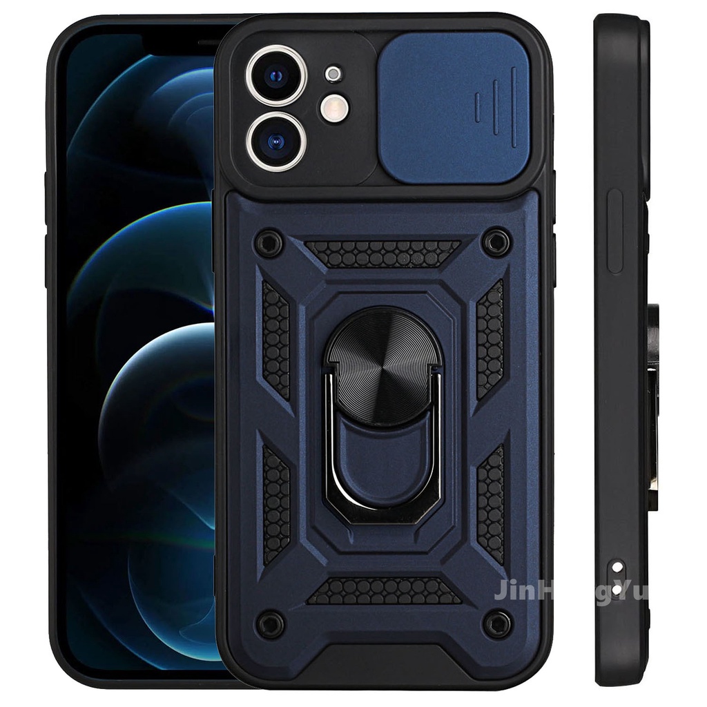 Ốp điện thoại cứng kiểu giáp và nhẫn đỡ từ tính chống sốc thích hợp cho Iphone 12 11 X Xs Pro Max Xr 7 8 Plus