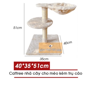 Cat tree - trụ cào móng cho mèo kèm võng nằm 51x35x40cm