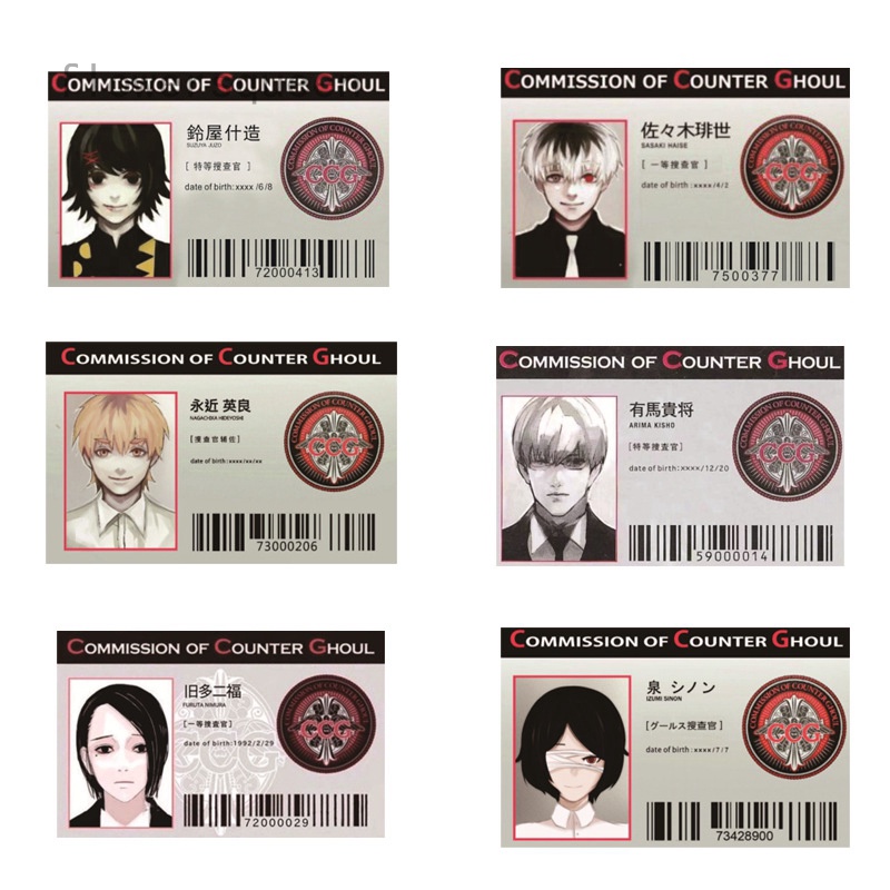 flowersqueen Thẻ Hình Nhân Vật Anime Tokyo Ghoul Id Pvc