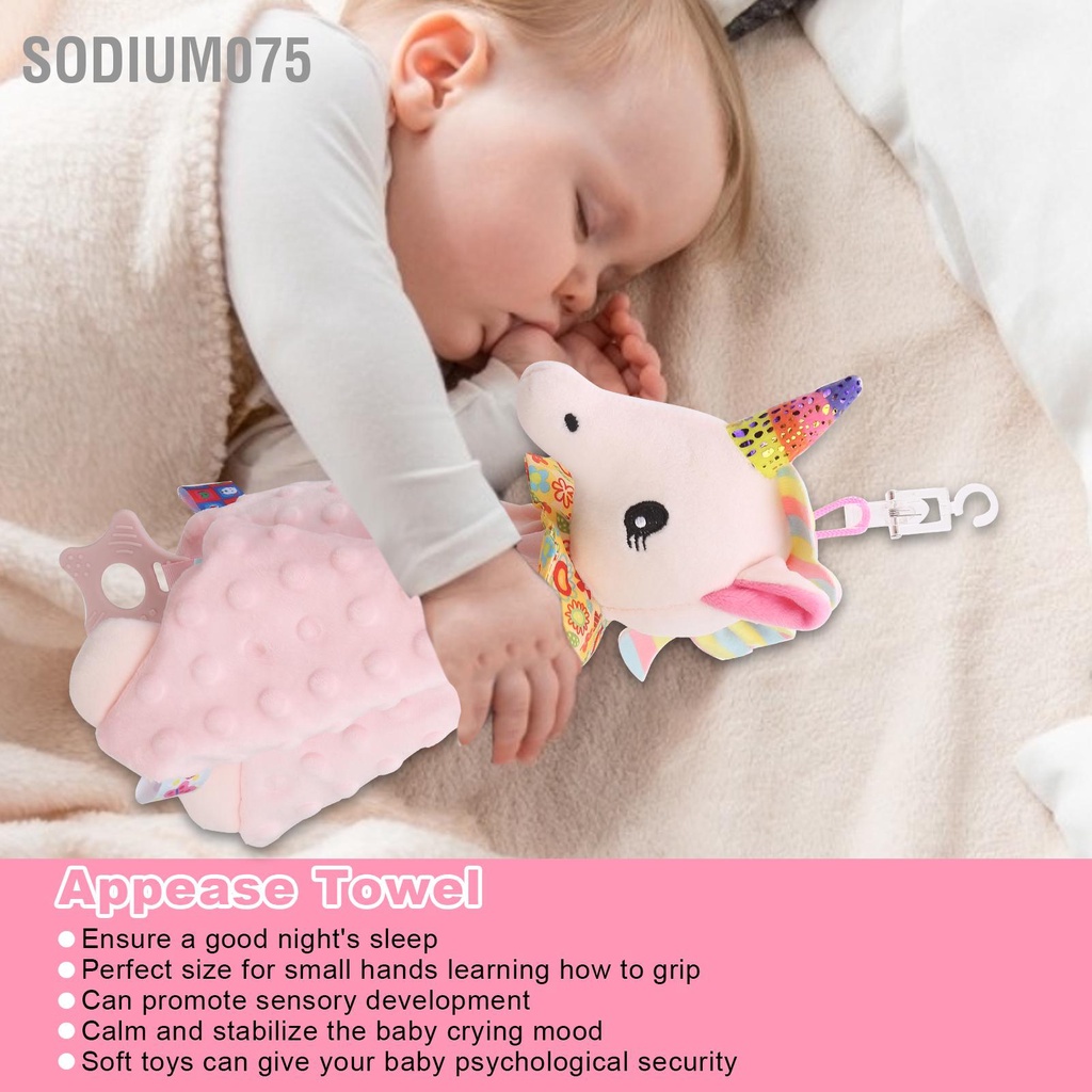 Có thể bán buôn Khăn xoa dịu giấc ngủ nhẹ Đồ chơi êm ái sang trọng cho bé 0‑36 tháng tuổi Sodium075 Hàng giao ngay