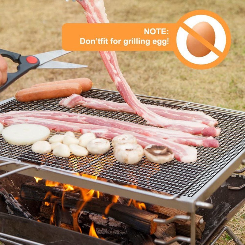 3PCS Mesh Mat Non Stick Reusable BBQ PTFE Grill Mats