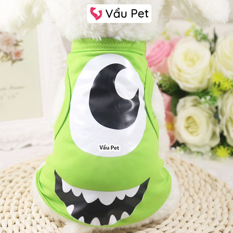 Áo Cho Chó Mèo Ba Lỗ Hoạt Hình - Quần Áo Cho Chó Poodle, Con, Lớn, Mèo, Thú Cưng Vẩu Pet Shop