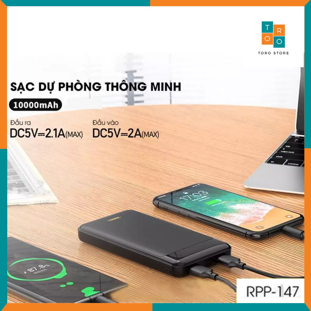 [CHÍNH HÃNG 100%] Pin Sạc Dự Phòng Remax Chính Hãng RPP-147 Dung Lượng 10.000mAh | BigBuy360 - bigbuy360.vn