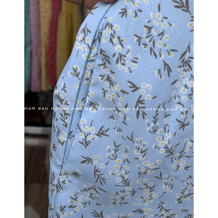 [HANNA] Áo bầu công sở dễ thương cho mẹ trẻ vải lụa đũi 1 lớp mềm mát thấm mồ hôi tốt size 40-70kg có túi áo tiện lợi