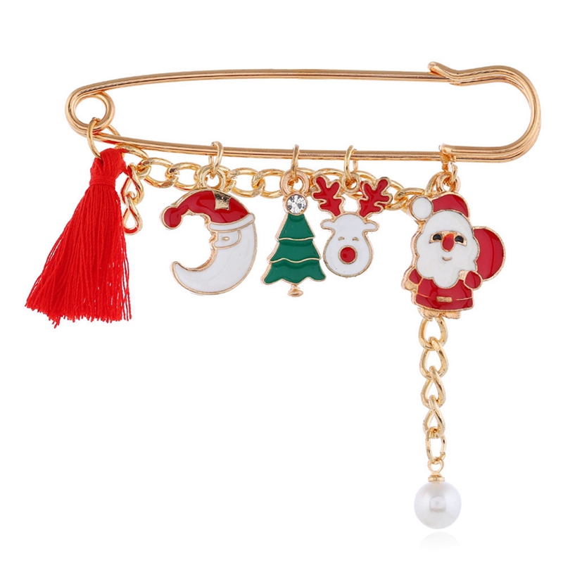 Red Christmas Love Heart Wreath Breast Pin Brooches Lovely Gift Brooch US