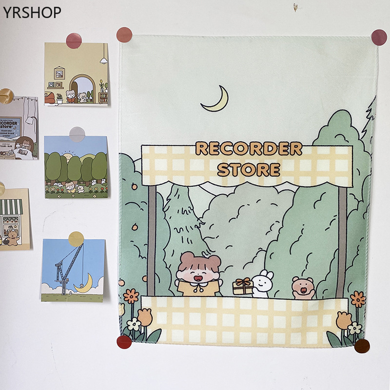 Tấm Vải Treo Tường Trang Trí Phòng Ngủ Phong Cách Hoạt Hình Xinh Xắn