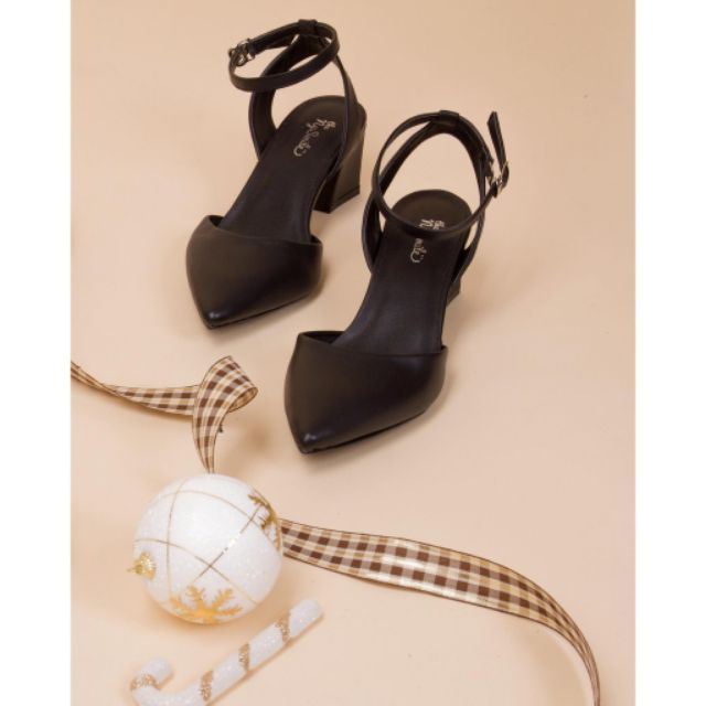 Giày cao gót 5cm mũi nhọn da lì bigsize size lớn 40 41 42 43